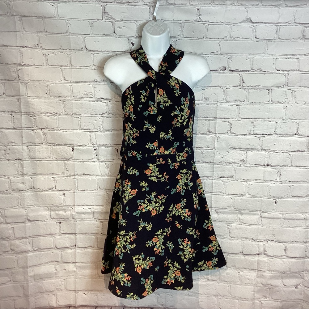 19 COOPER CRISSCROSS KEYHOLE FRONT KNEE LENGTH FLORAL NWT SZ LG